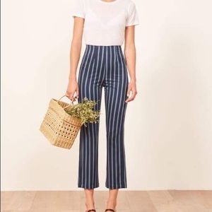 Reformation Marlon Pants Venice Stripe Size 0 New